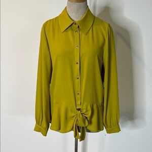 Laura Biagiotti Chartreuse Flowy Blouse